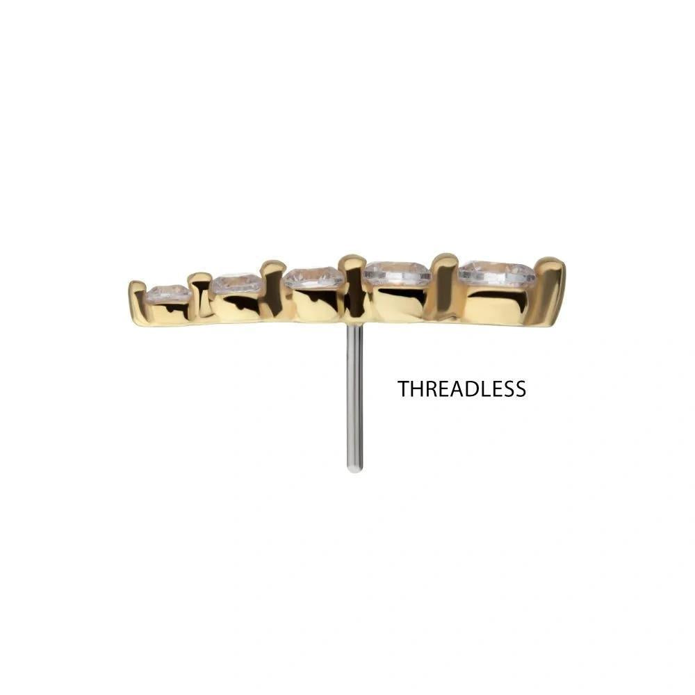 Invictus | 14k gold | 5-cluster Graduated Prong Set | CZ