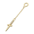 Invictus | 14k gold | 3-Cluster Dagger Dangle | CZ