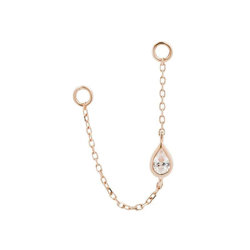 Buddha | 14k gold | Teardrop Chain | CZ