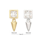 Invictus | 14k gold | Square with Spike Dangle | CZ
