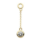 Invictus | 14k gold | Bezel Set Dangle Charm | CZ