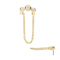Invictus | 14k gold | Triple Bezel with Chain | CZ