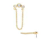 Invictus | 14k gold | Triple Bezel with Chain | CZ