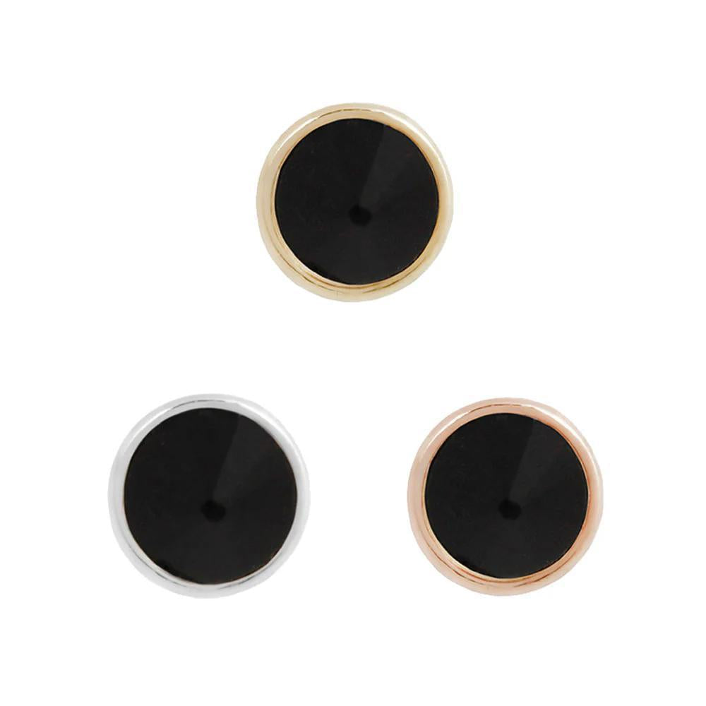 Buddha | 14k gold | Round Bezel Reverse Set | Black Spinel