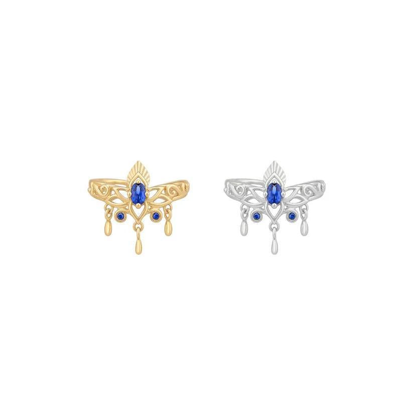 Buddha | 14k Gold | Tresor Cuff | Lab-Grown Blue Sapphire