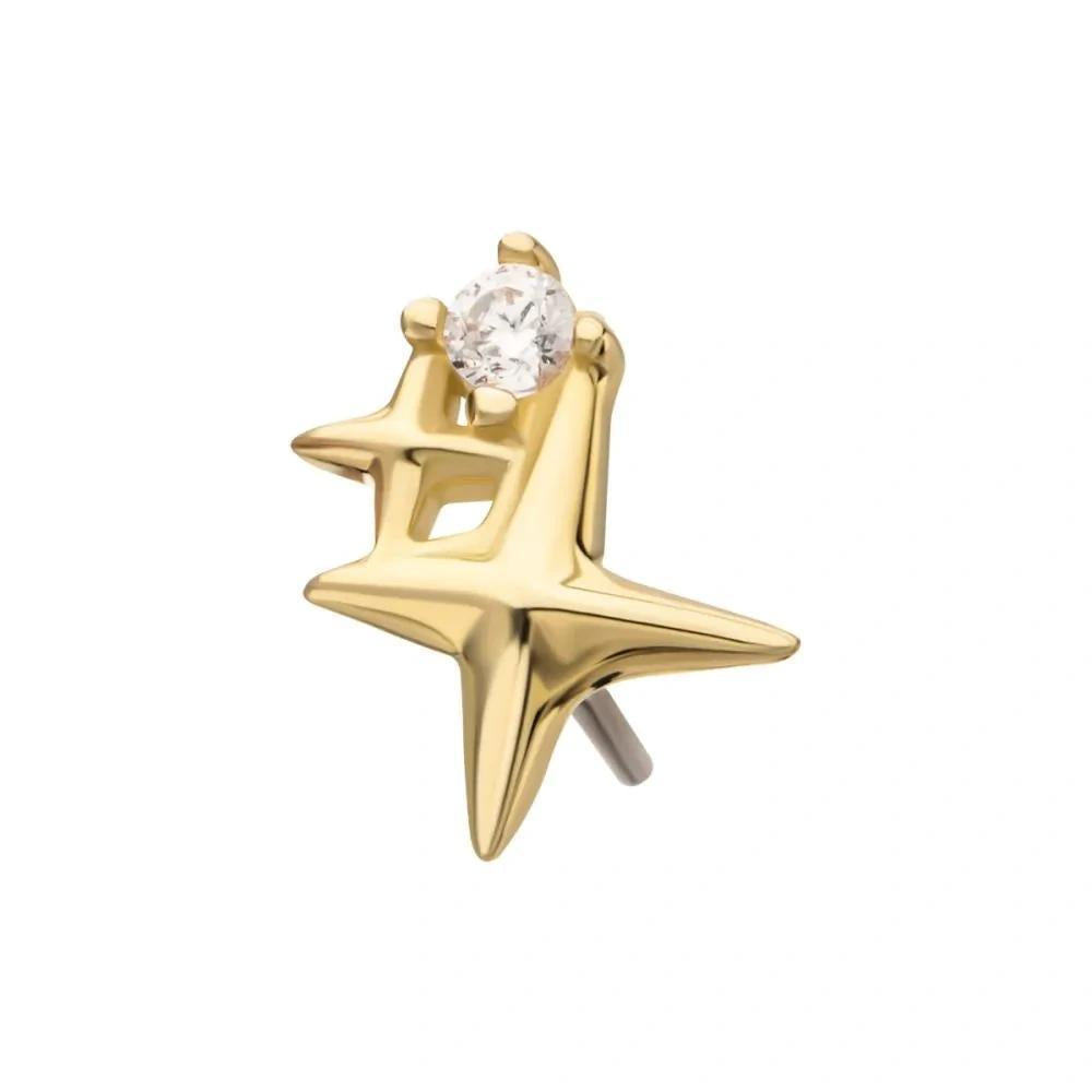 Invictus | 14k gold | Prong Set Double Celestial Star | CZ