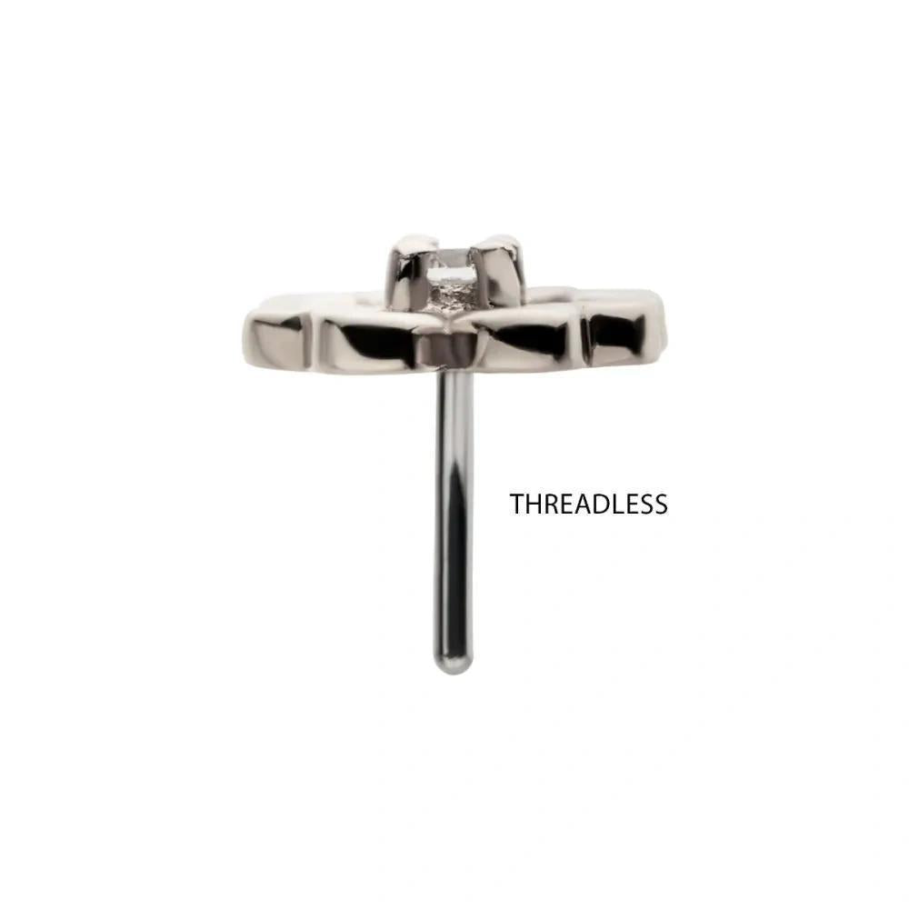 Invictus | 14k gold | Prong Set Clover |CZ