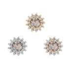 Buddha | 14k gold | Delphine | Grey Diamond + White Sapphire