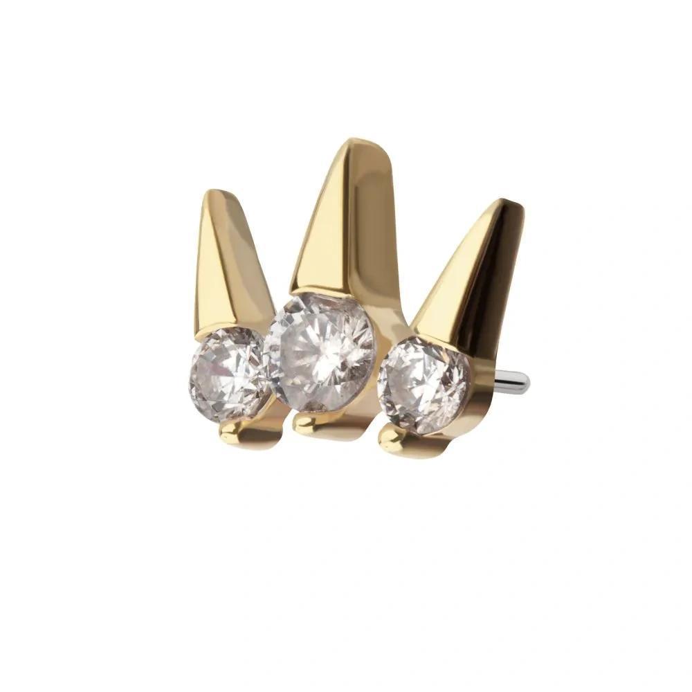 Invictus | 14k gold | Triple Spike | CZ