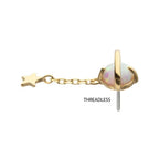 Invictus | 14k gold | Planet with Star Dangle | synthetic White Opal
