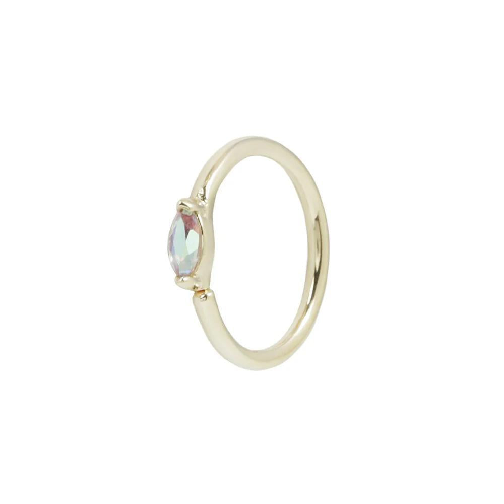 Buddha | 14k gold | Zuri Seam Ring | Mercury Mist Topaz