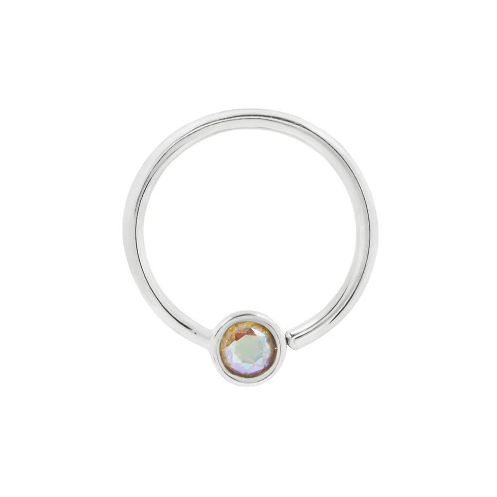 Buddha | 14k gold | Fixed Bezel Bead Ring | 2mm Mercury Mist Topaz