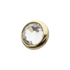 Invictus | 14k gold | 14g Dermal Top | Bezel Set Gem