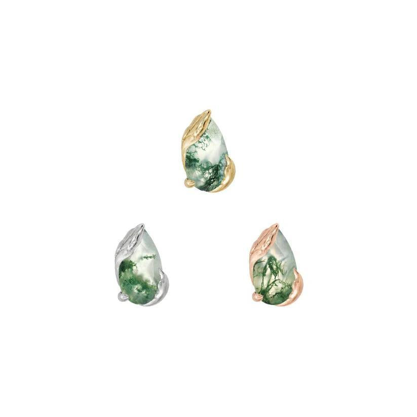 Buddha | 14k Gold | Occasion Threadless End | Moss Agate