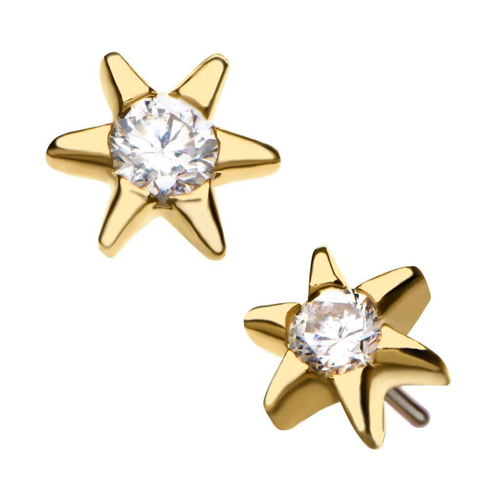 Invictus | 14k gold | Simple Star | CZ
