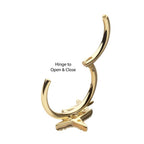 Invictus | 14k gold | Side Facing Hinged Hoop | Pave CZ Stars