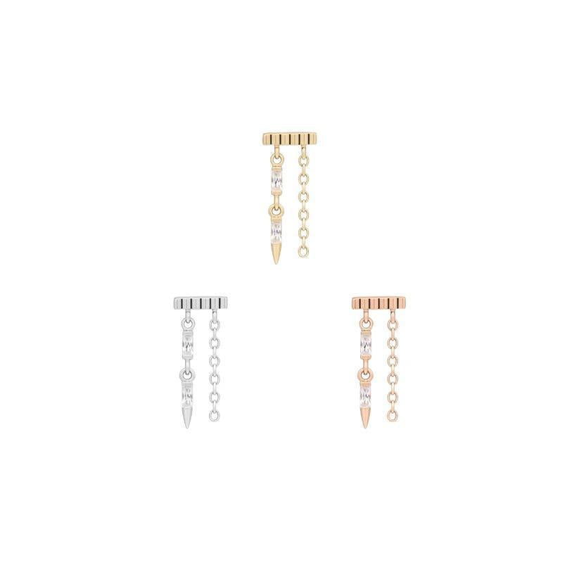 Buddha | 14k Gold | Double Vision Threadless End | Cubic Zirconia