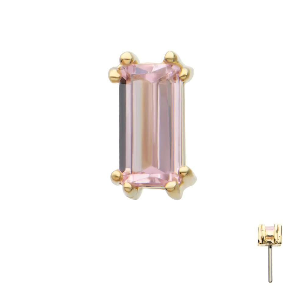 Invictus | 14k gold | Emerald Cut | Pink CZ