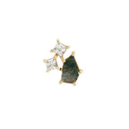Buddha | 14k gold | Lyra | Moss Agate + CZ