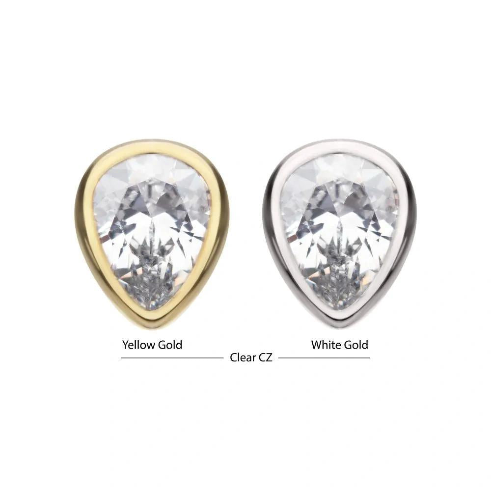 Invictus | 14k gold | Bezel Pear | CZ