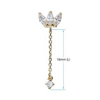 Invictus | 14k gold | Triple Marquise Fan with Chain | CZ