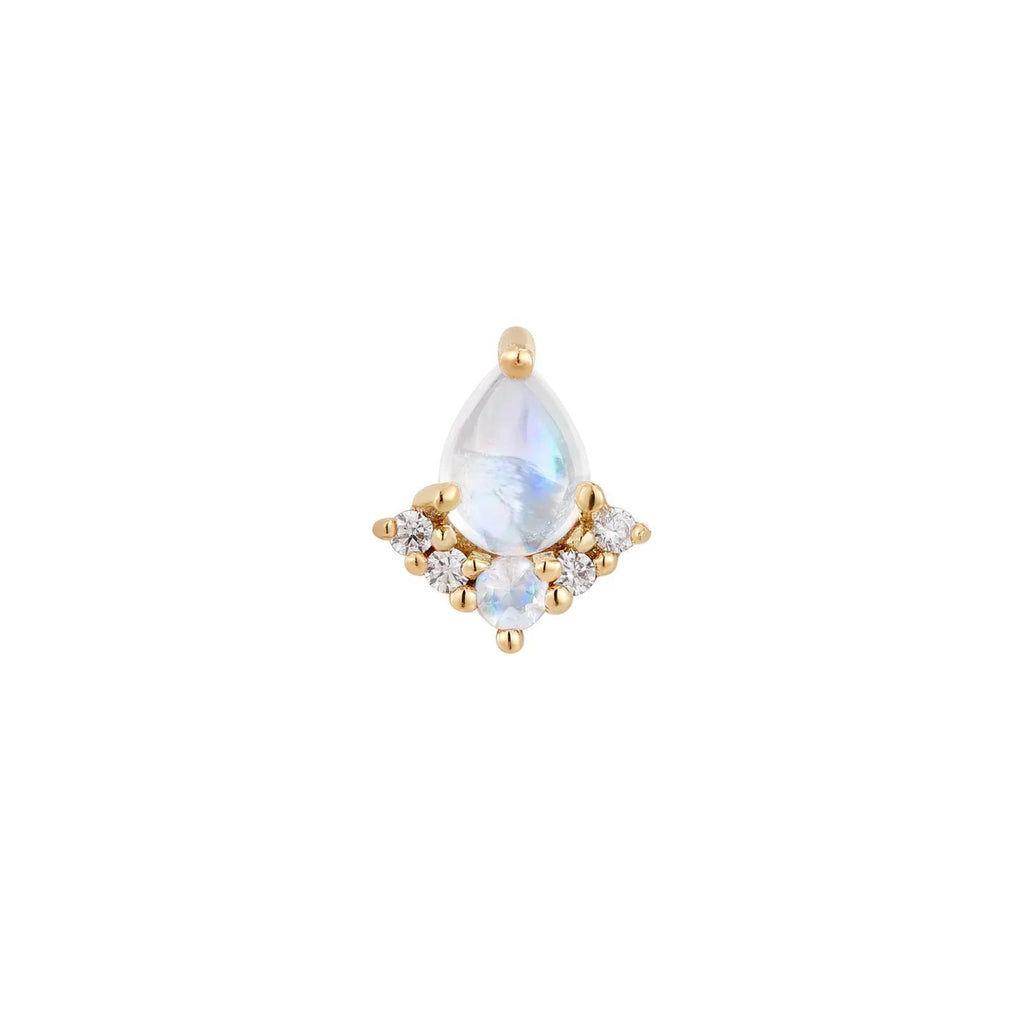 Buddha | 14k gold | Love Language | Rainbow Moonstone + CZ