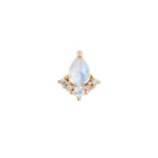 Buddha | 14k gold | Love Language | Rainbow Moonstone + CZ