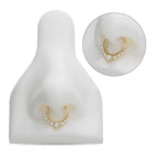 Invictus | 14k gold | Gem Cluster Front Facing Hinged Hoop | Synthetic White Opal