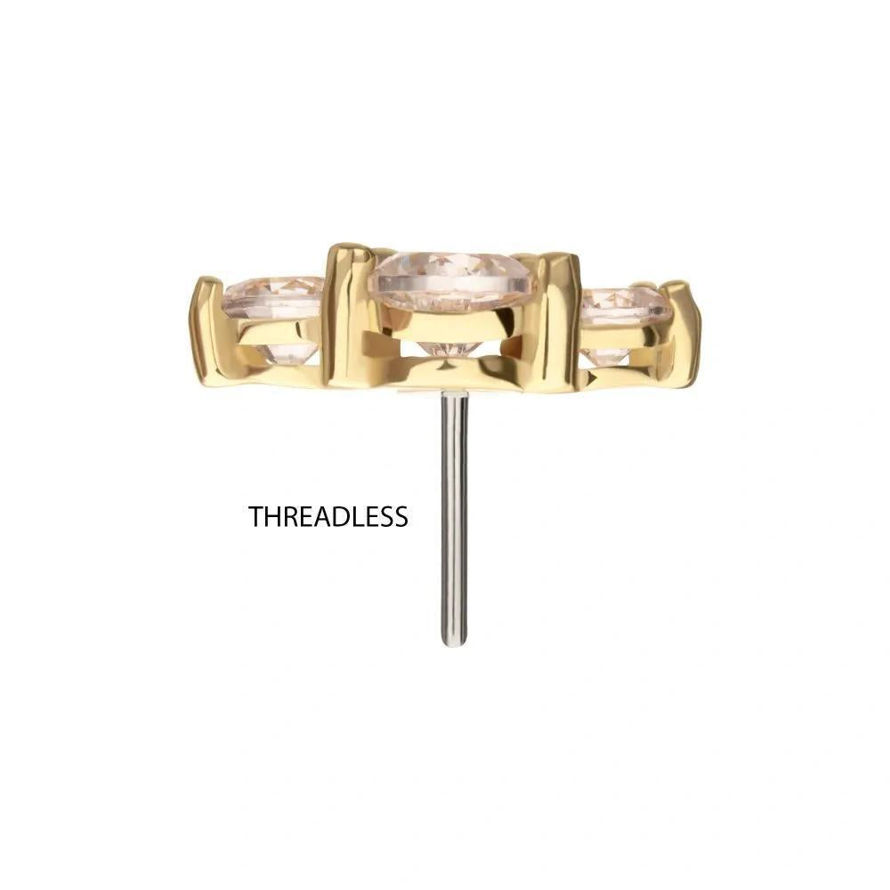 Invictus | 14k gold | Curved Cluster | CZ