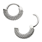 Invictus | 14k gold | Multi-Gem Hinged Hoop | Cubic Zirconia