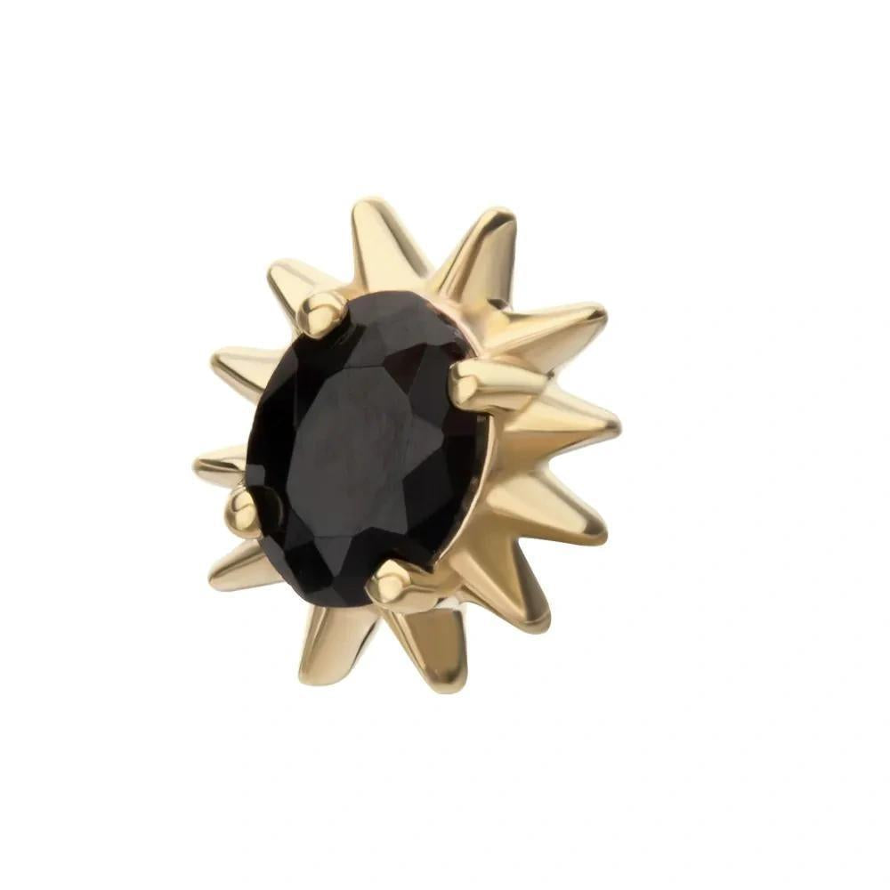 Invictus | 14k gold | Oval Spiked Edge | Black CZ