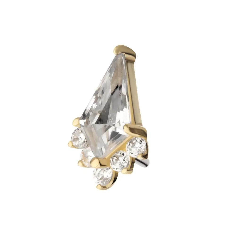 Invictus | 14k gold | Prong Set Kite Cluster | CZ