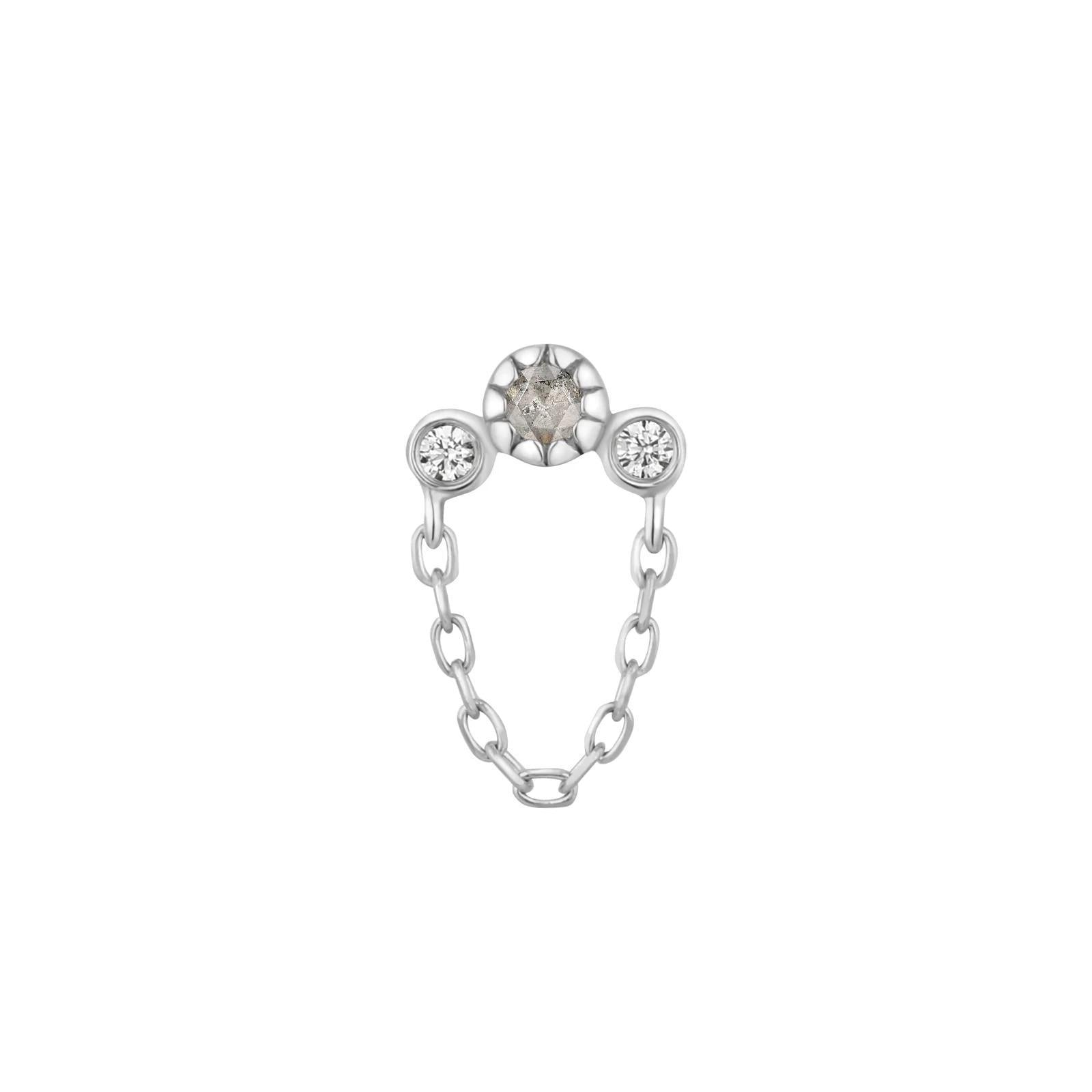 Buddha | 14k gold | Halston | Grey Diamond + White Sapphire