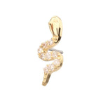 Invictus |  14k gold | S-shaped Snake with 9 Pave Set Gem | Clear CZ