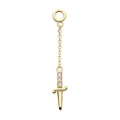 Invictus | 14k gold | 3-Cluster Dagger Dangle | CZ