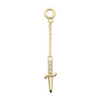 Invictus | 14k gold | 3-Cluster Dagger Dangle | CZ