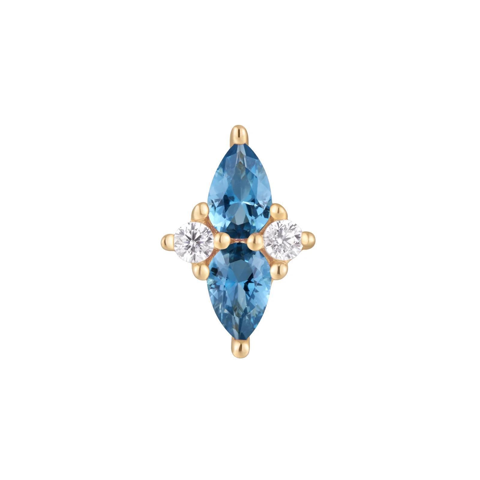 Buddha | 14k gold | Ethereal | London Blue Topaz + CZ