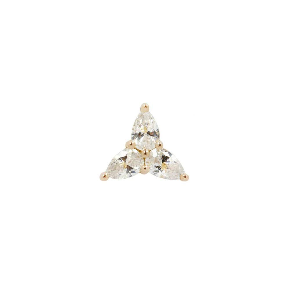 Buddha | 14k gold | 3 Little Pears | Clear CZ