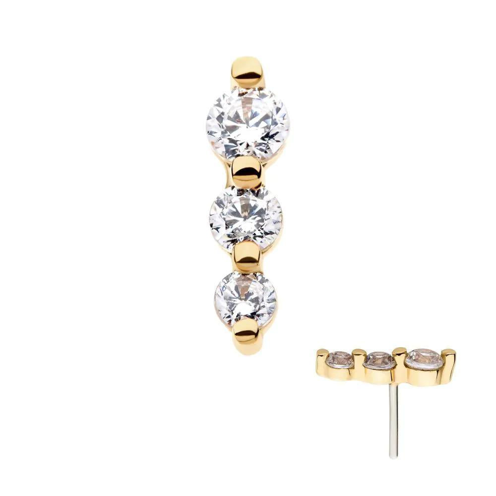 Invictus | 14k gold | 3-cluster Prong Set | CZ