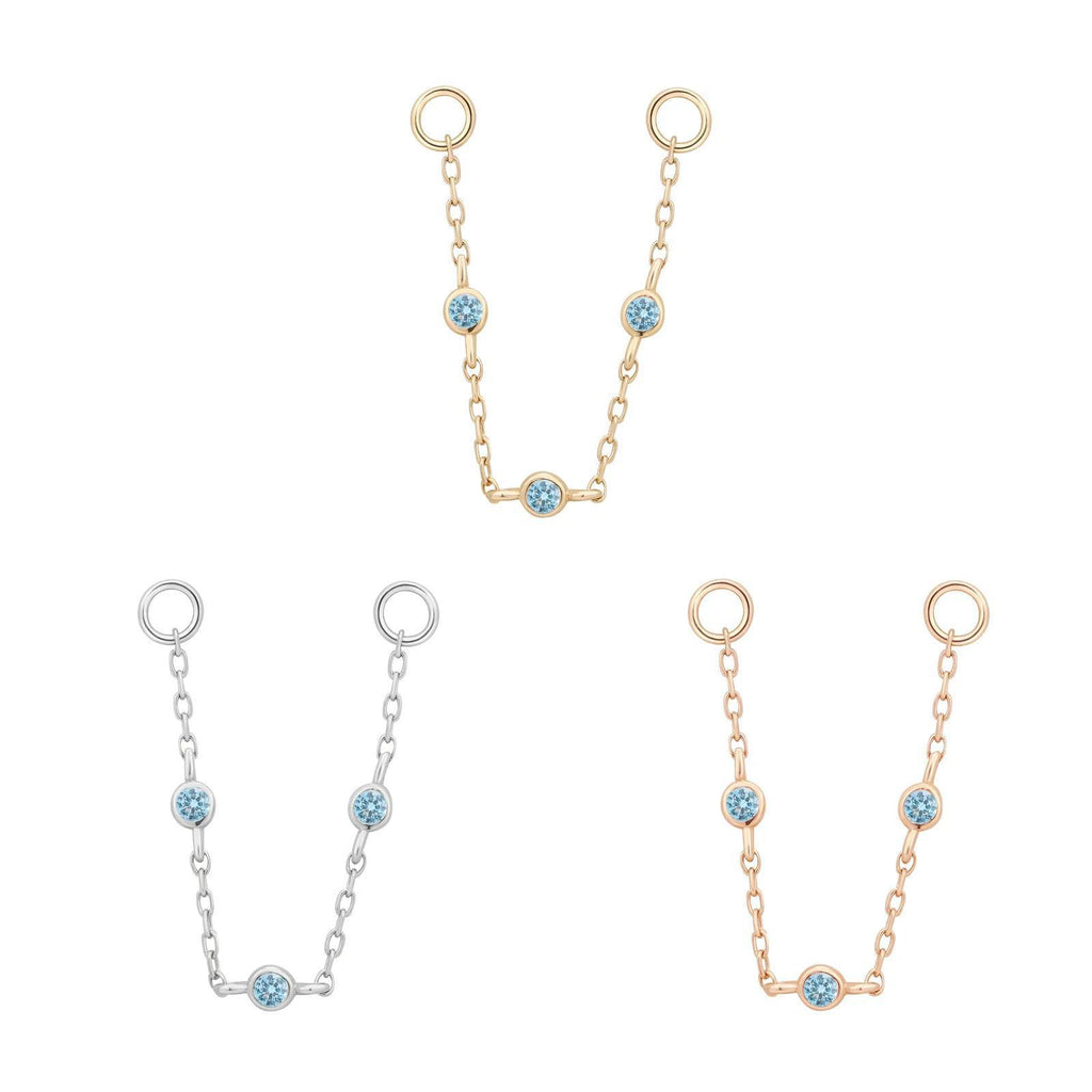 Buddha | 14k gold | 3 Bezel Chain | London Blue Topaz