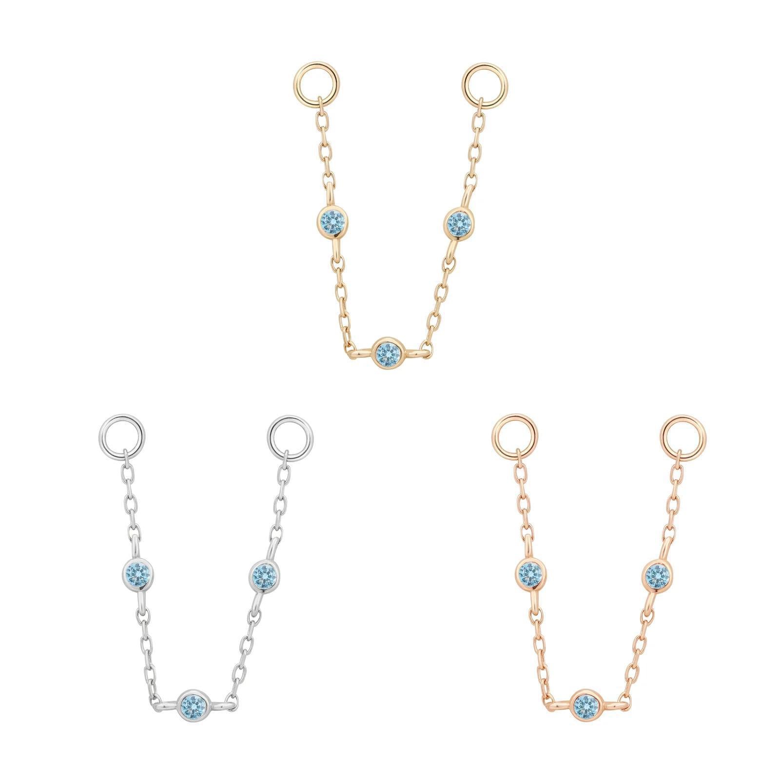 Buddha | 14k gold | 3 Bezel Chain | London Blue Topaz