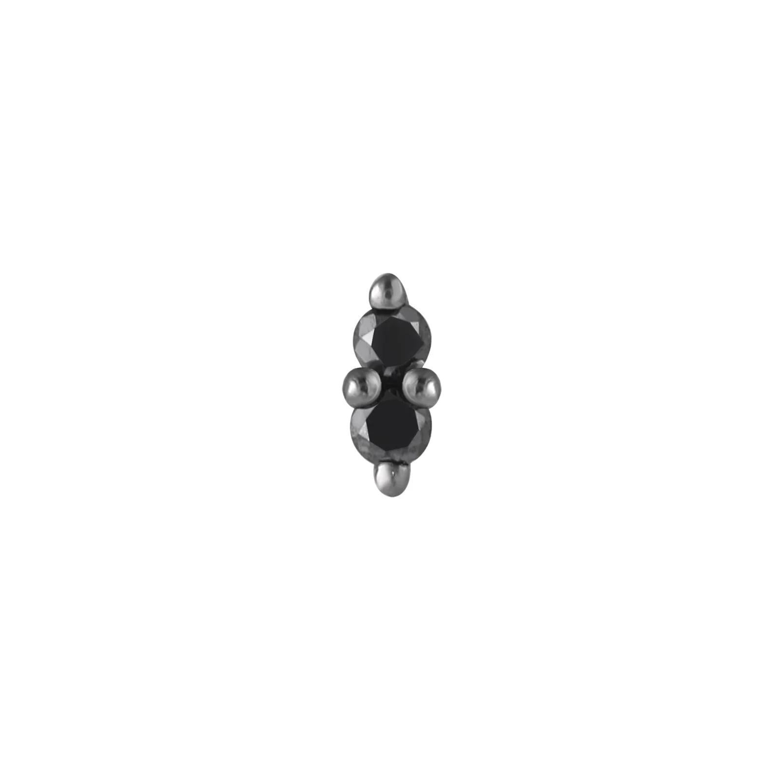 Buddha | 14k gold | Mishka 2 | Black Diamond + Rhodium