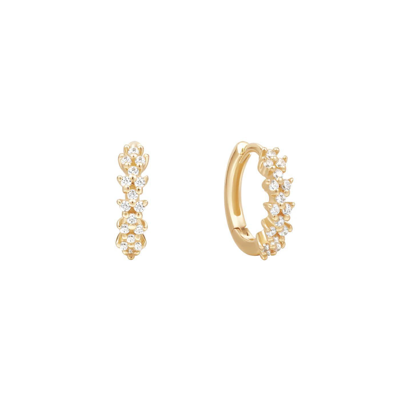 Buddha | 14k gold | Sabine Huggie | White Sapphire | 18g 5/16