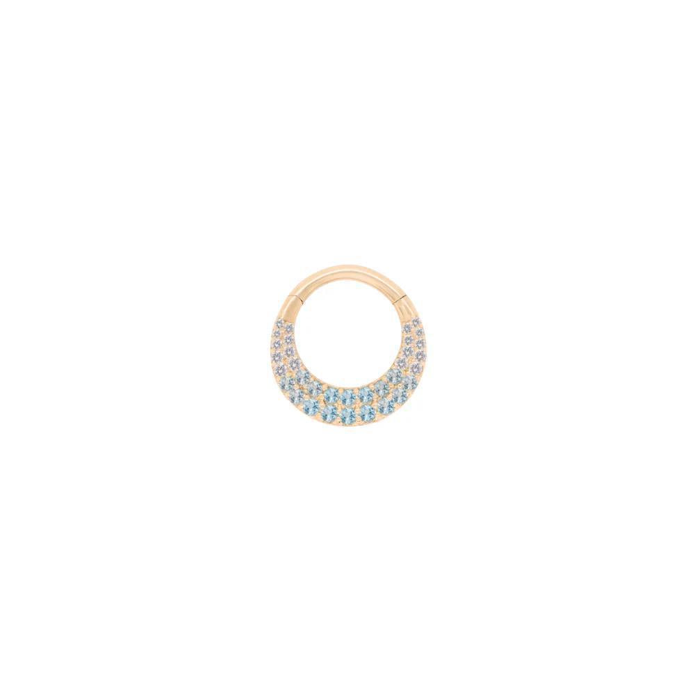 Buddha | 14k gold | Metamorphosis | London, Sky, + Swiss Blue Topaz
