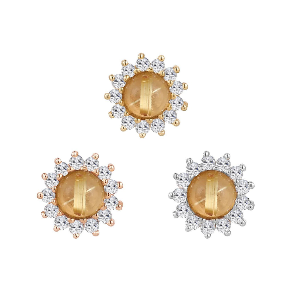 Buddha | 14k gold | Delphine | Rutilated Quartz + White Sapphire