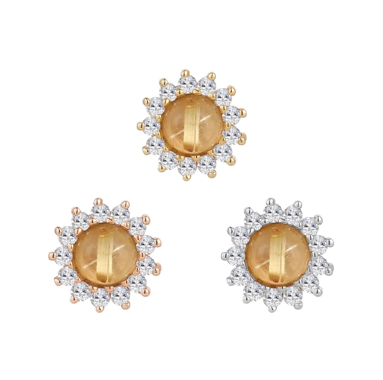 Buddha | 14k gold | Delphine | Rutilated Quartz + White Sapphire