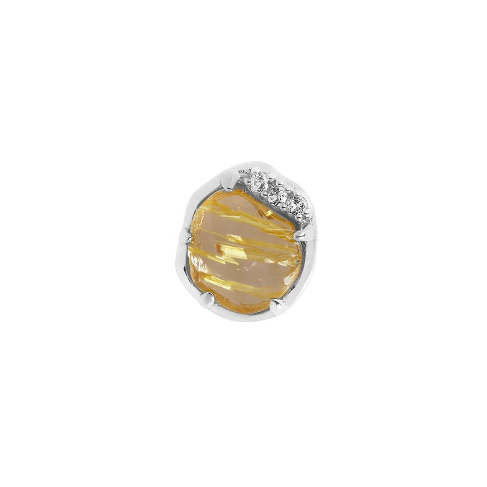 Buddha | 14k gold | Vision | Rutilated Quartz + White Topaz