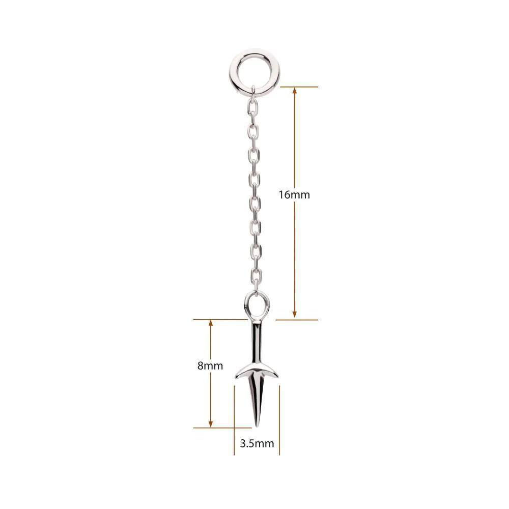Invictus | 14k gold | Naruto Shippuden Kunai Knife Dangle Charm