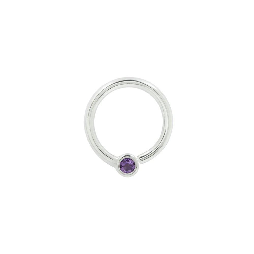 Buddha | 14k gold | Fixed Bezel Bead Ring | 2mm Amethyst