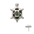 Invictus | Titanium | Threadless Low Profile Land Turtle Top w/ Gem | Cubic Zirconia